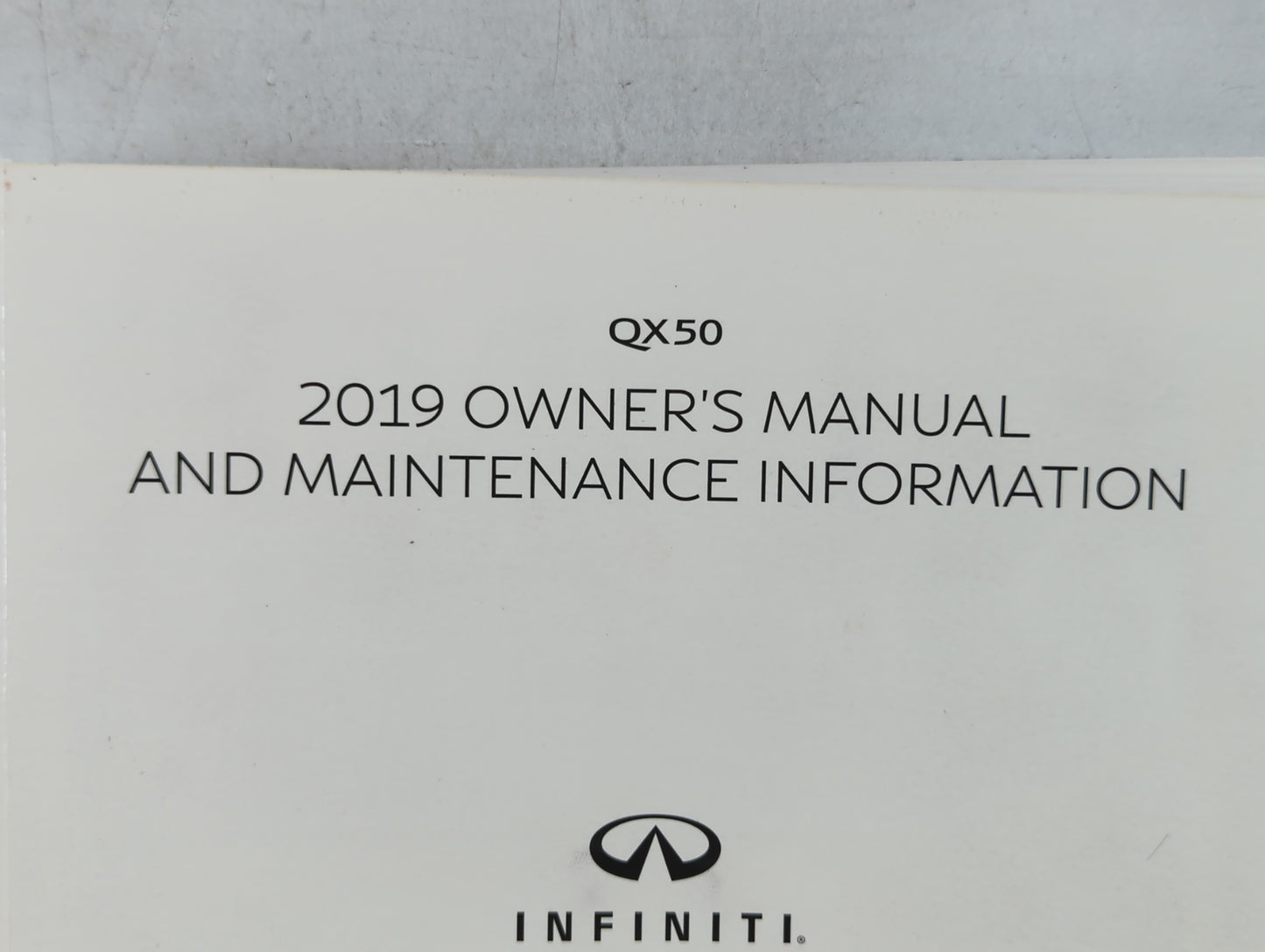 2019 Infiniti Qx50 Owners Manual Book Guide P/N:OM19E0 0J55U1 OEM Used Auto Parts