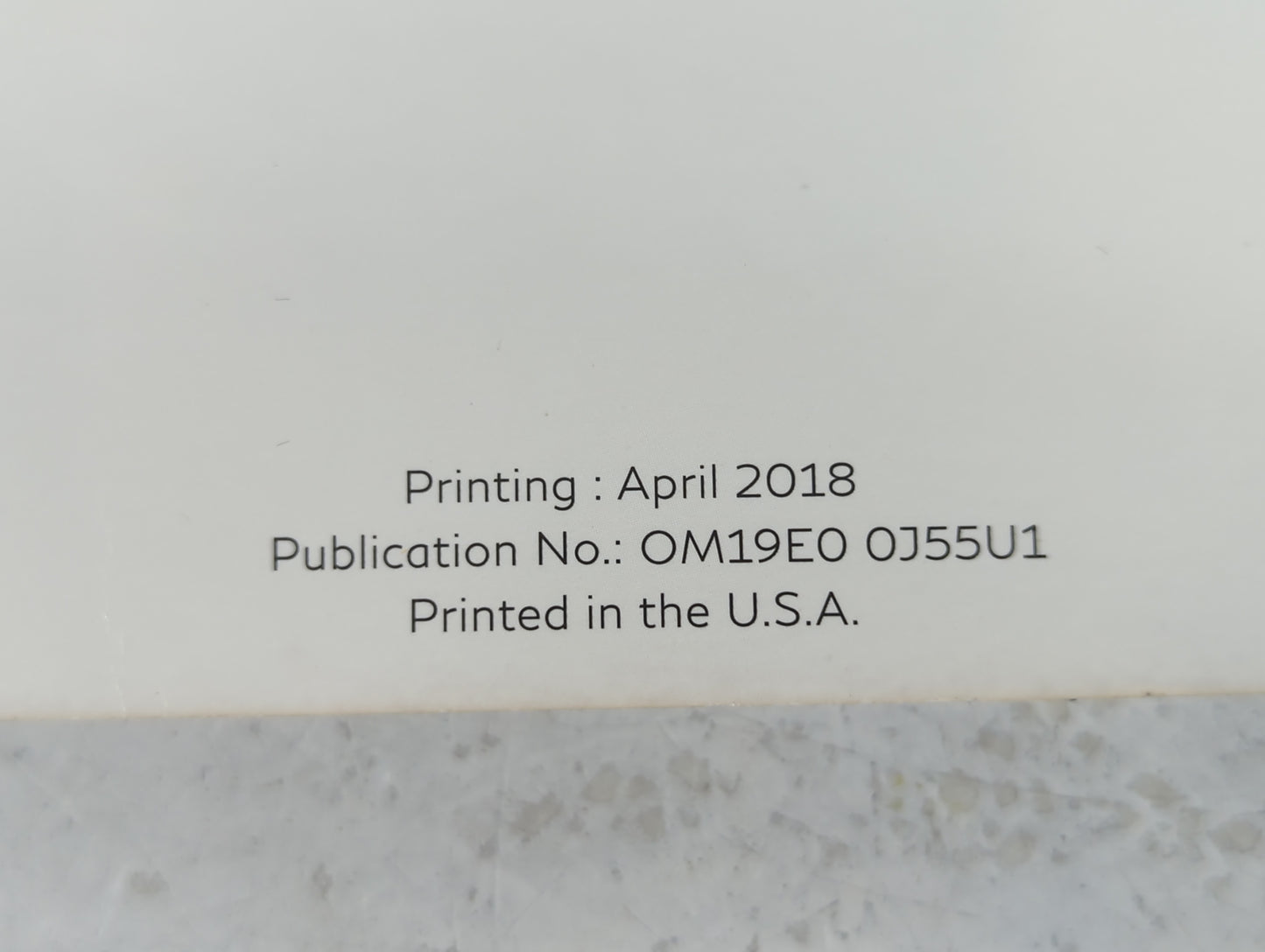 2019 Infiniti Qx50 Owners Manual Book Guide P/N:OM19E0 0J55U1 OEM Used Auto Parts