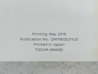 2019 Nissan Rogue Sport Owners Manual Book Guide P/N:T00UM-6MA3D OEM Used Auto Parts