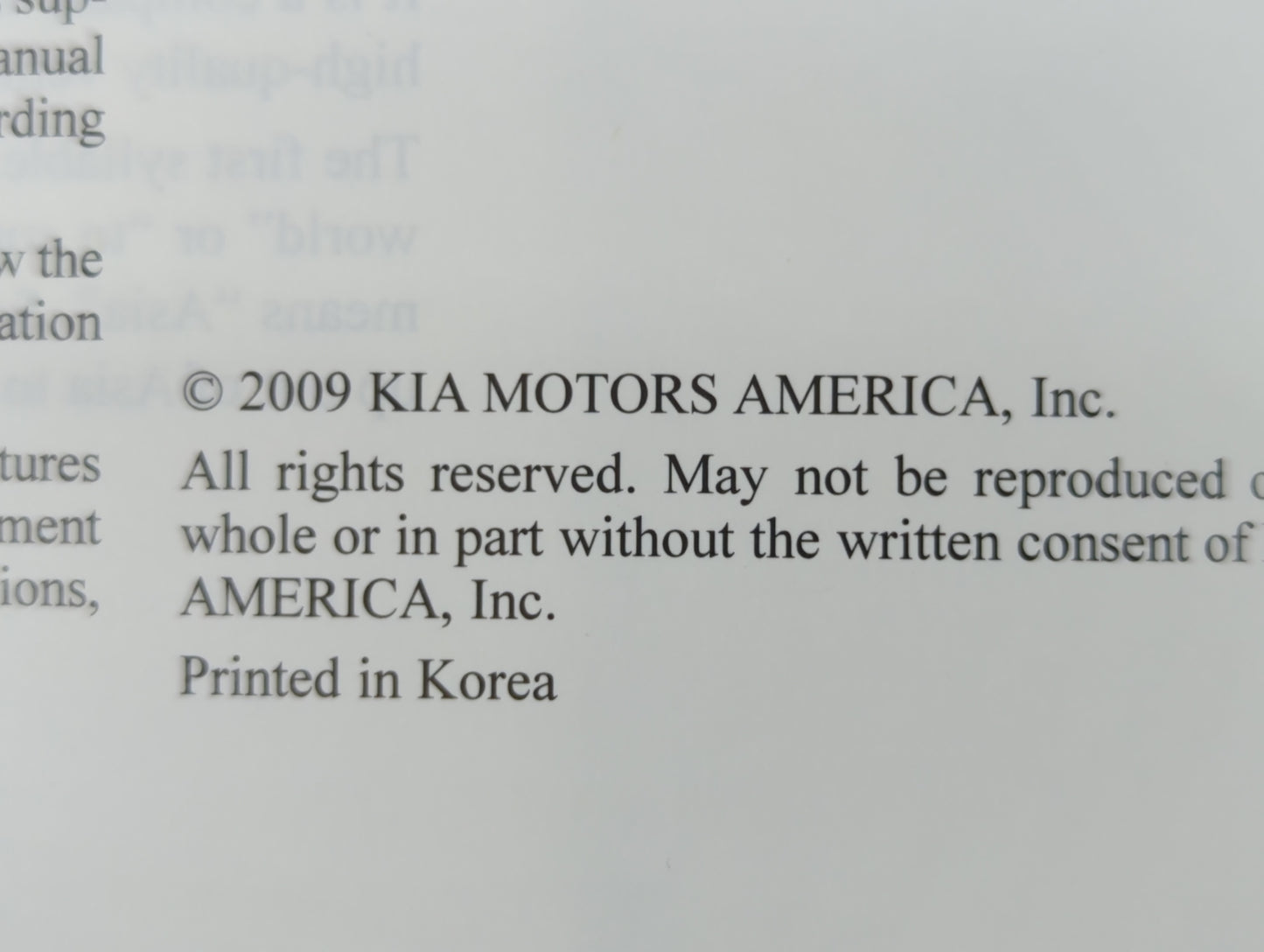 2009 Kia Soul Owners Manual Book Guide P/N:A2KO-EU97F OEM Used Auto Parts