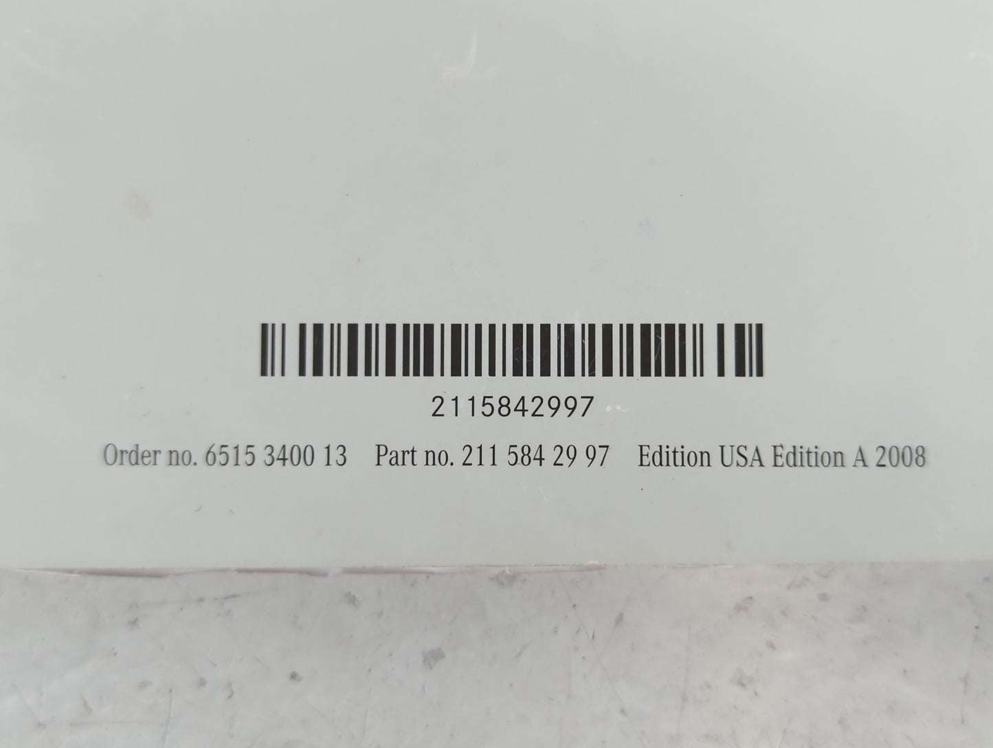 2008 Mercedes-Benz E320 Owners Manual Book Guide P/N:211 584 29 97 OEM Used Auto Parts