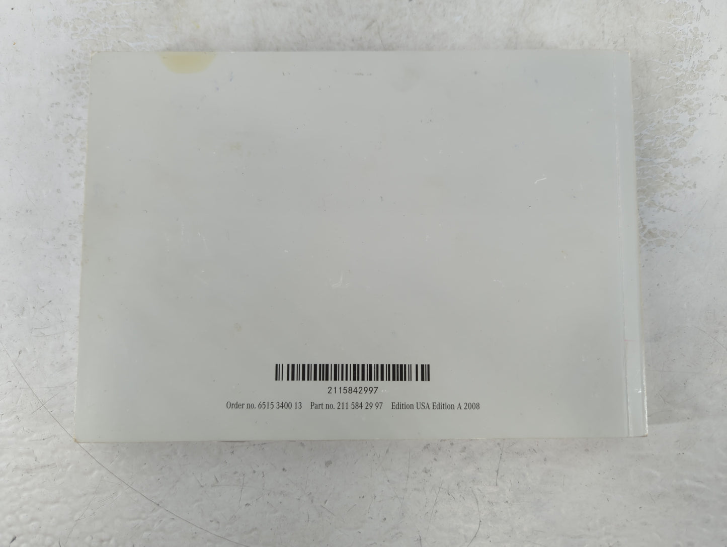 2008 Mercedes-Benz E320 Owners Manual Book Guide P/N:211 584 29 97 OEM Used Auto Parts