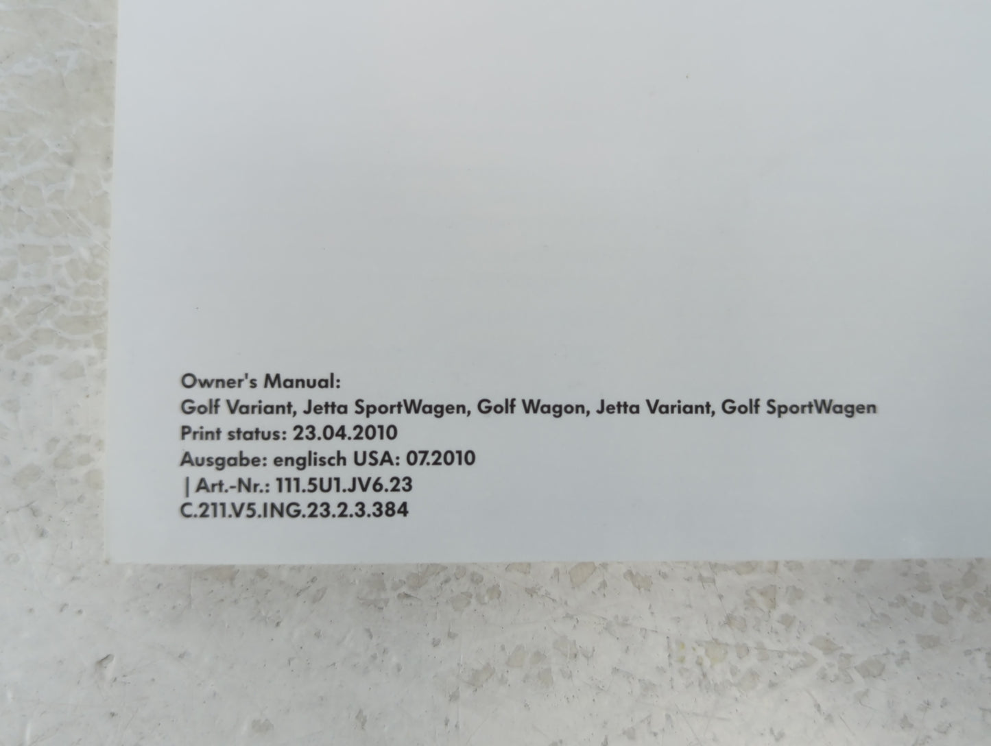 2011 Volkswagen Jetta Owners Manual Book Guide OEM Used Auto Parts