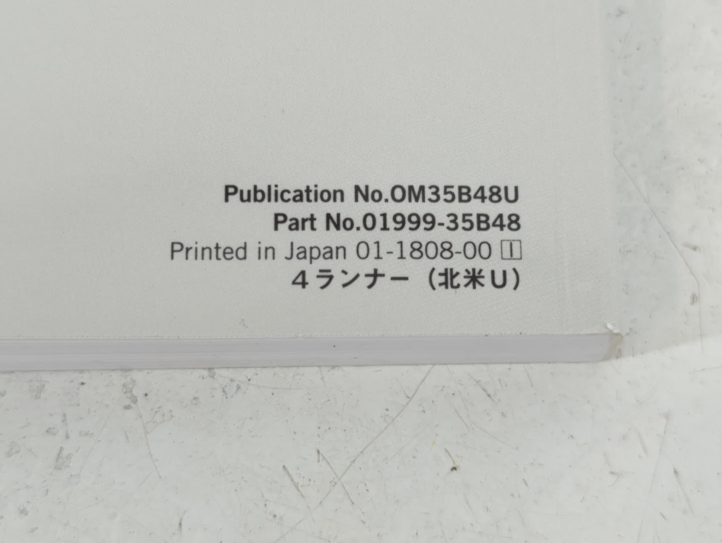 2019 Toyota 4runner Owners Manual Book Guide P/N:01999-35B48 OEM Used Auto Parts