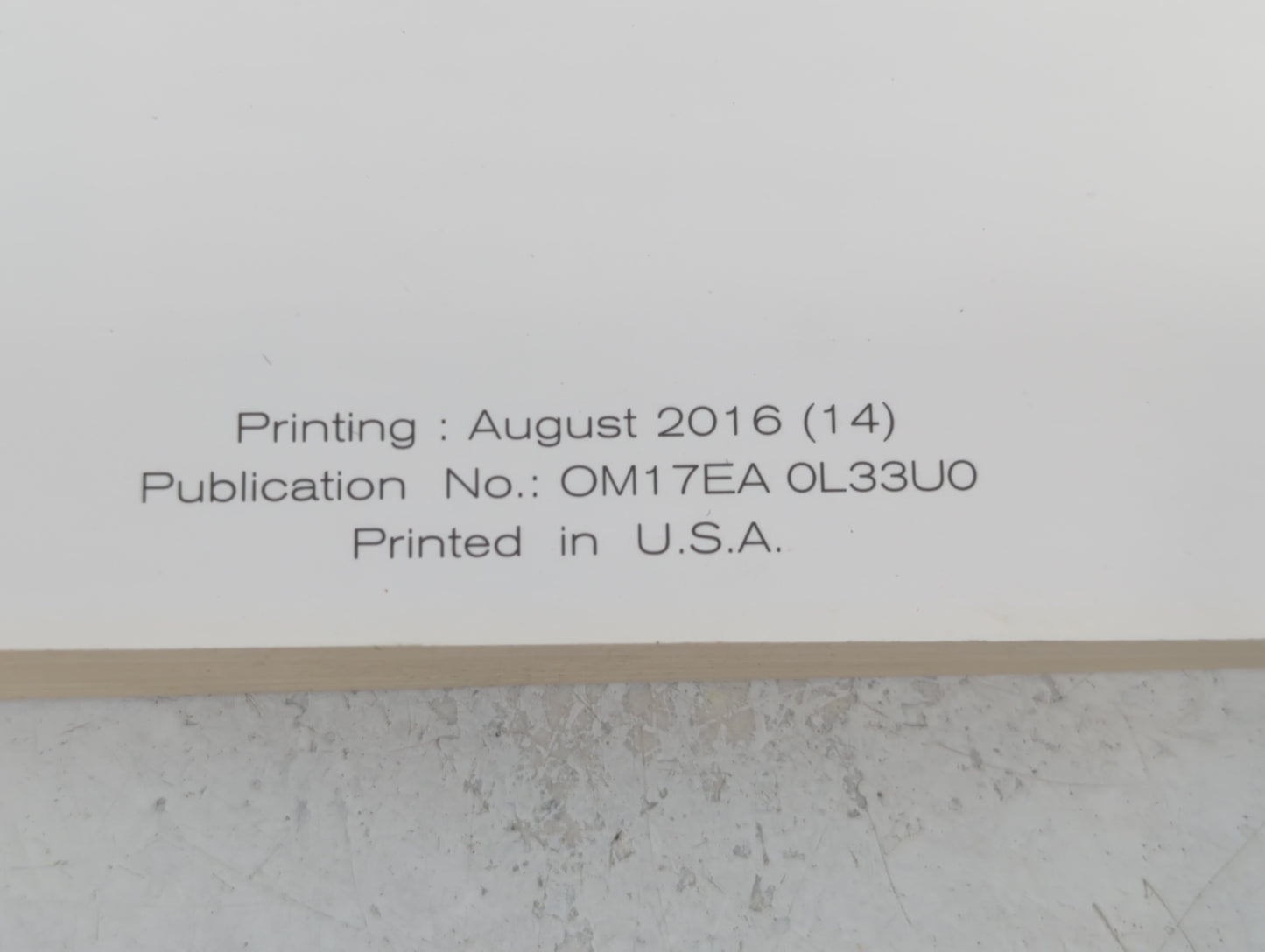 2017 Nissan Altima Owners Manual Book Guide P/N:OM17EA 0L33U0 OEM Used Auto Parts