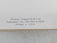 2017 Nissan Altima Owners Manual Book Guide P/N:OM17EA 0L33U0 OEM Used Auto Parts