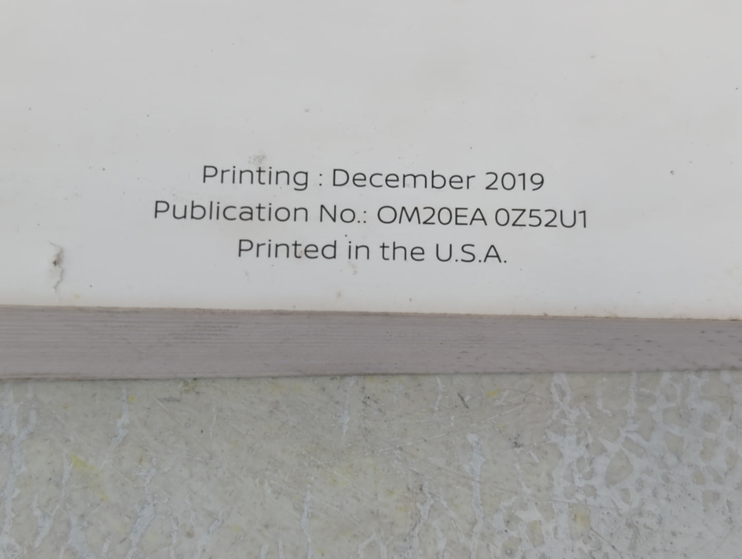 2020 Nissan Murano Owners Manual Book Guide P/N:OM20EA 0Z52U1 OEM Used Auto Parts