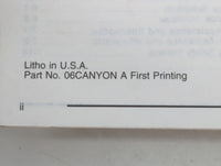 2006 Gmc Canyon Owners Manual Book Guide P/N:06CANYON OEM Used Auto Parts