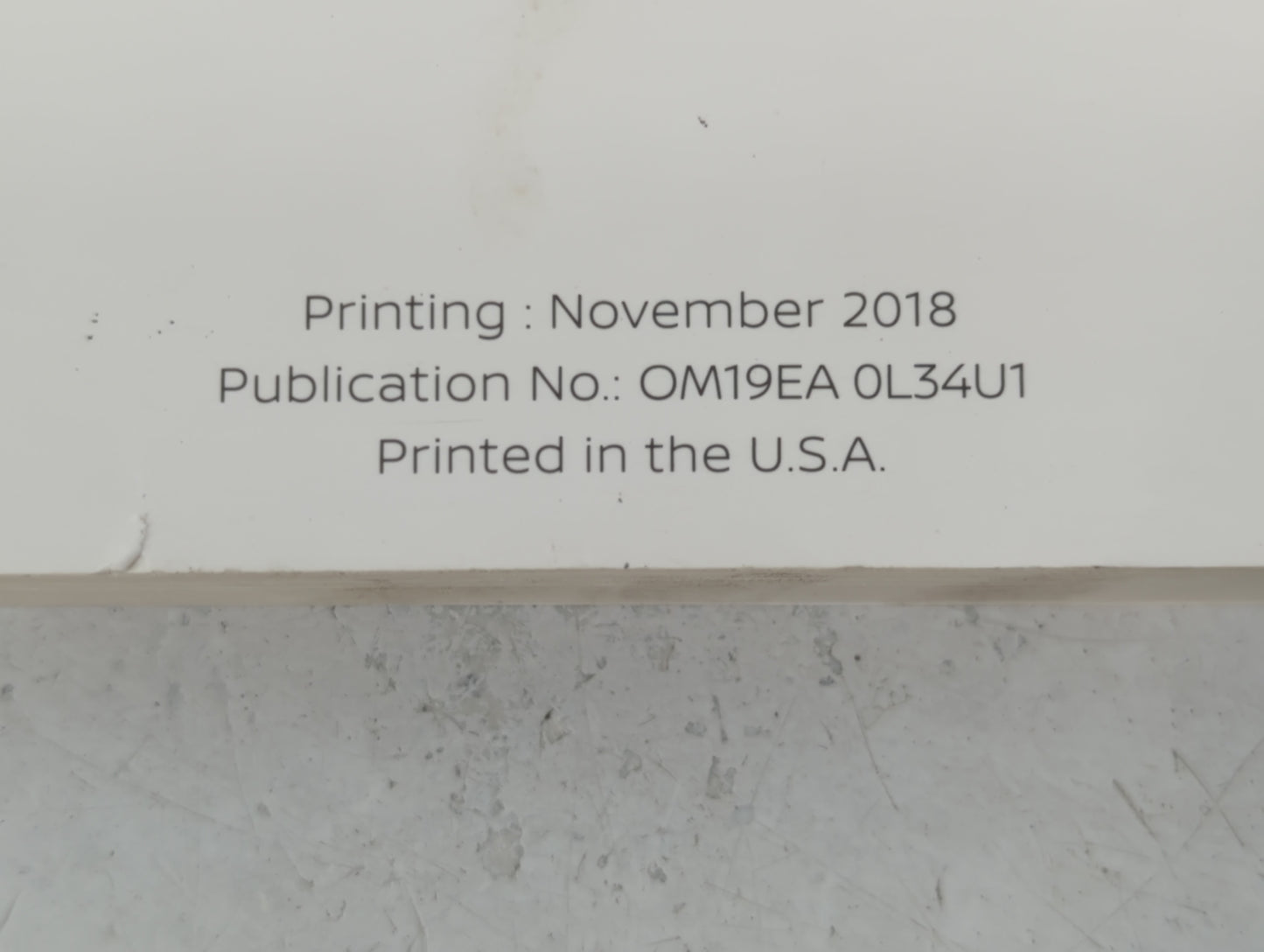 2019 Nissan Altima Owners Manual Book Guide P/N:OM19EA 0L34U1 OEM Used Auto Parts