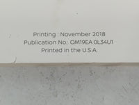 2019 Nissan Altima Owners Manual Book Guide P/N:OM19EA 0L34U1 OEM Used Auto Parts