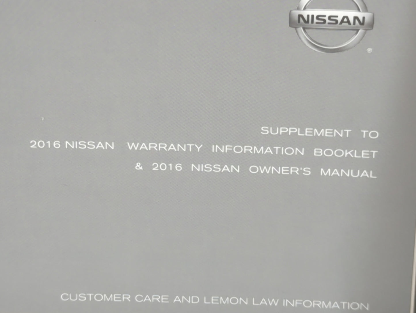 2016 Nissan Altima Owners Manual Book Guide P/N:LL16EA NALLU1 OEM Used Auto Parts