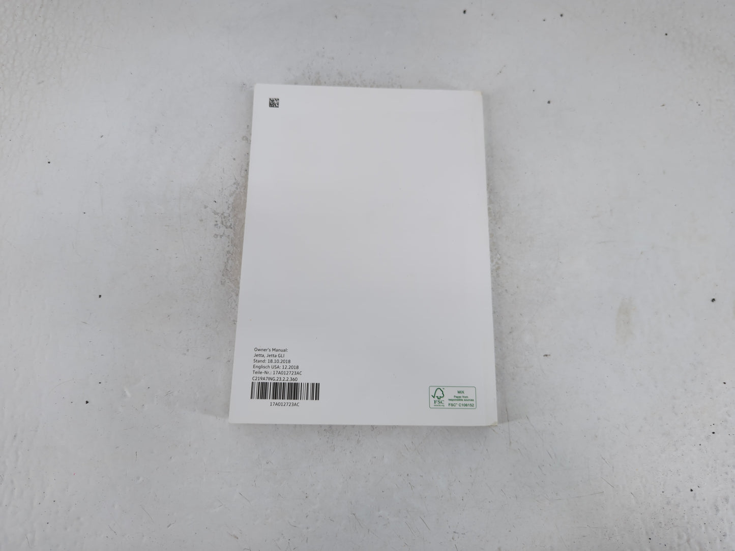 2019 Volkswagen Jetta Owners Manual Book Guide P/N:17A012723AC OEM Used Auto Parts