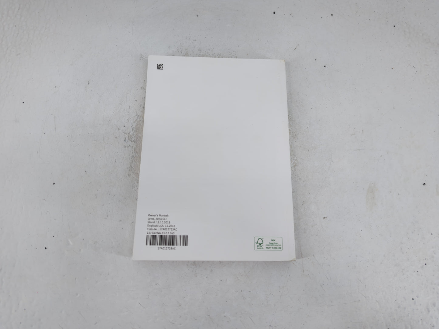 2019 Volkswagen Jetta Owners Manual Book Guide P/N:17A012723AC OEM Used Auto Parts