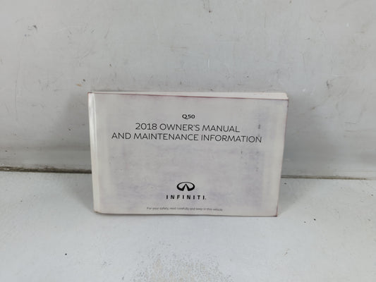 2018 Infiniti Q50 Owners Manual Book Guide P/N:OM18E0 0V37U0 OEM Used Auto Parts