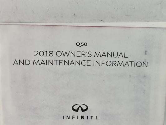 2018 Infiniti Q50 Owners Manual Book Guide P/N:OM18E0 0V37U0 OEM Used Auto Parts