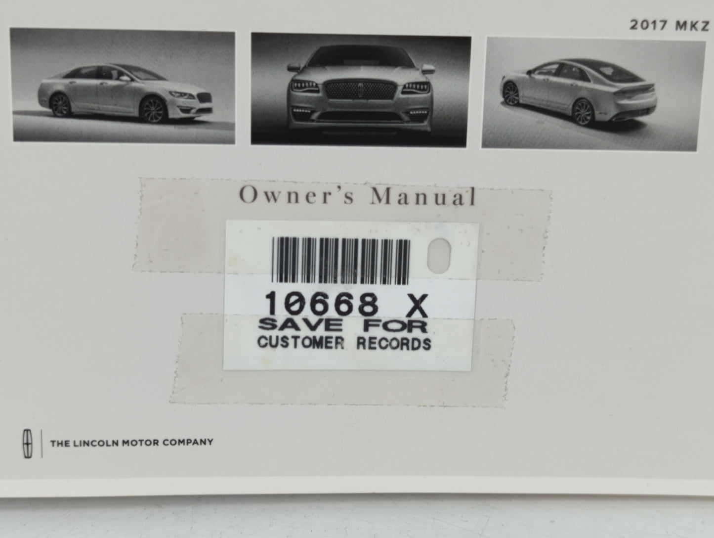 2017 Lincoln Mkz Owners Manual Book Guide P/N:HH6J 19A321 AA OEM Used Auto Parts