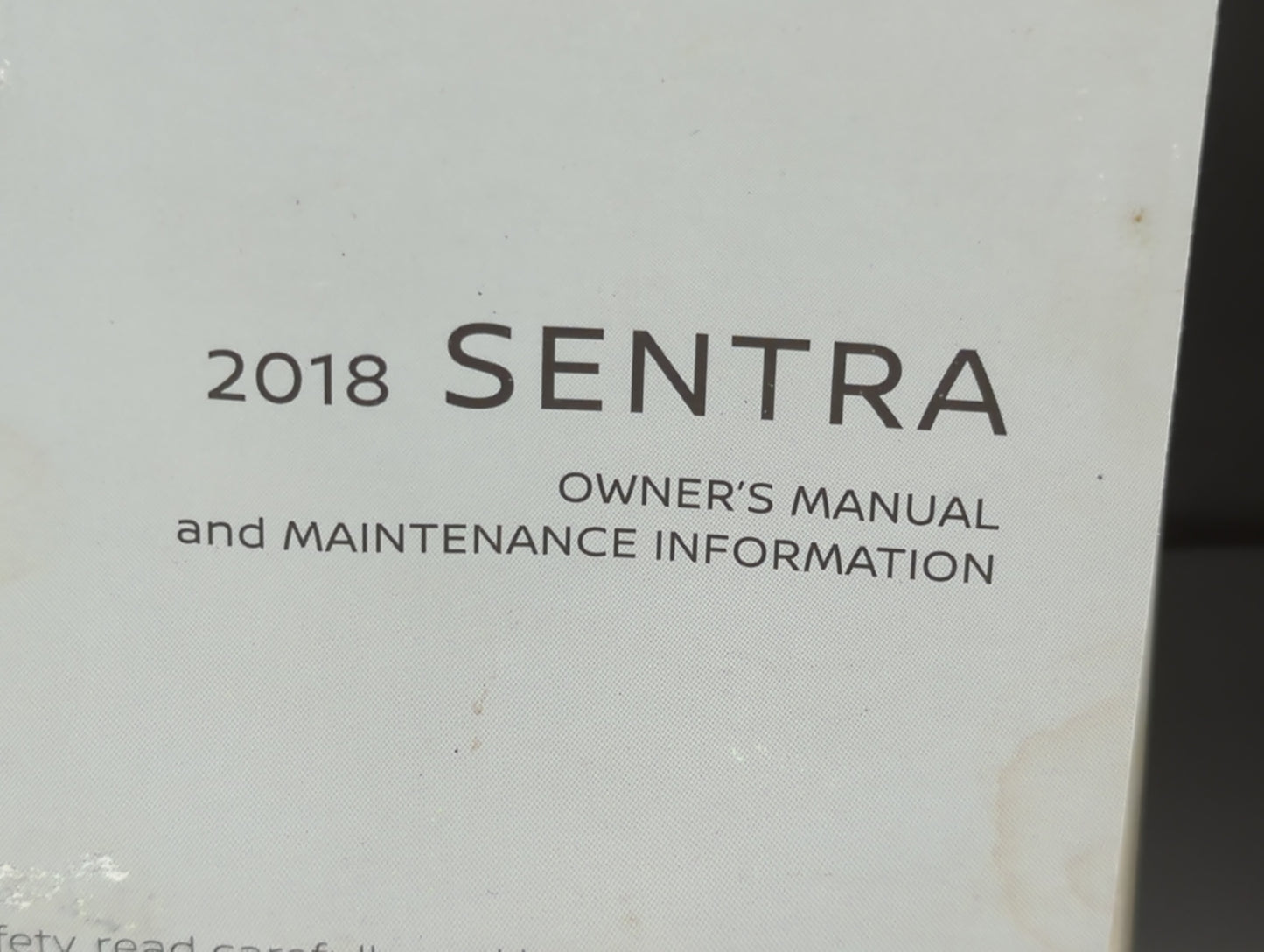 2018 Nissan Sentra Owners Manual Book Guide P/N:OM18EM 0B17U0 OEM Used Auto Parts