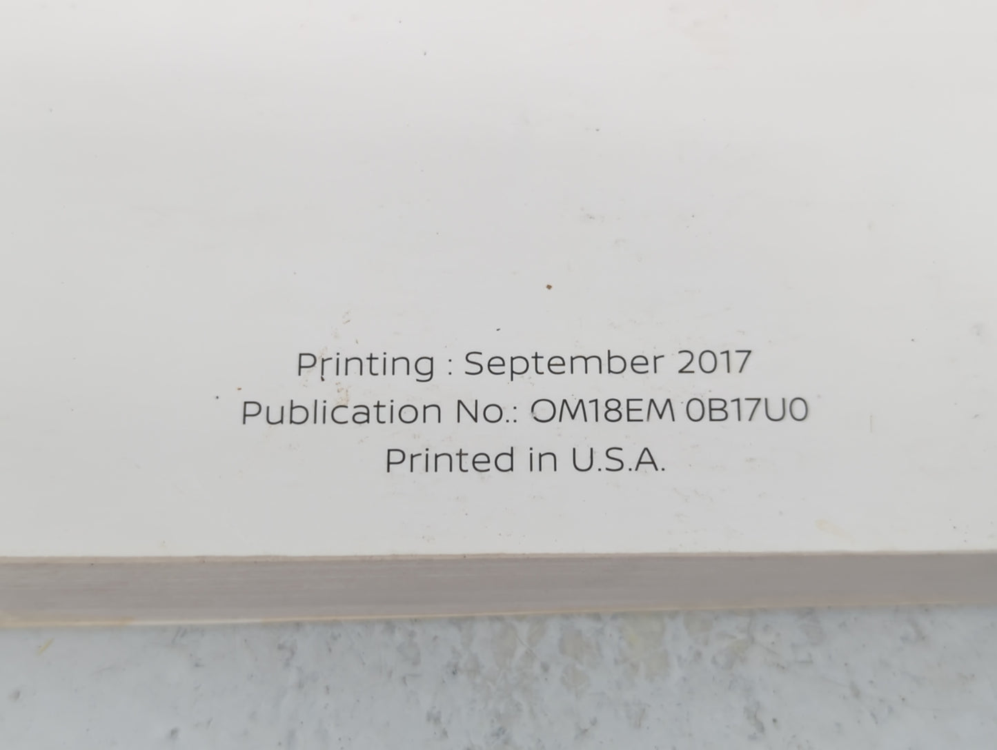 2018 Nissan Sentra Owners Manual Book Guide P/N:OM18EM 0B17U0 OEM Used Auto Parts