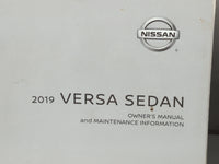 2019 Nissan Versa Owners Manual Book Guide P/N:OM19EM 0N17U1 OEM Used Auto Parts