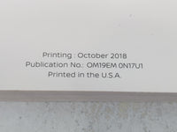 2019 Nissan Versa Owners Manual Book Guide P/N:OM19EM 0N17U1 OEM Used Auto Parts