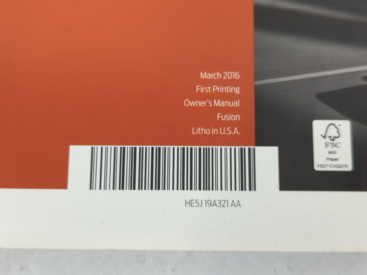 2017 Ford Fusion Owners Manual Book Guide P/N:HE5J 19A321 AA OEM Used Auto Parts - Oemusedautoparts1.com