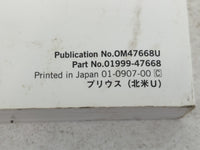 2010 Toyota Prius Owners Manual Book Guide P/N:01999-47668 OEM Used Auto Parts