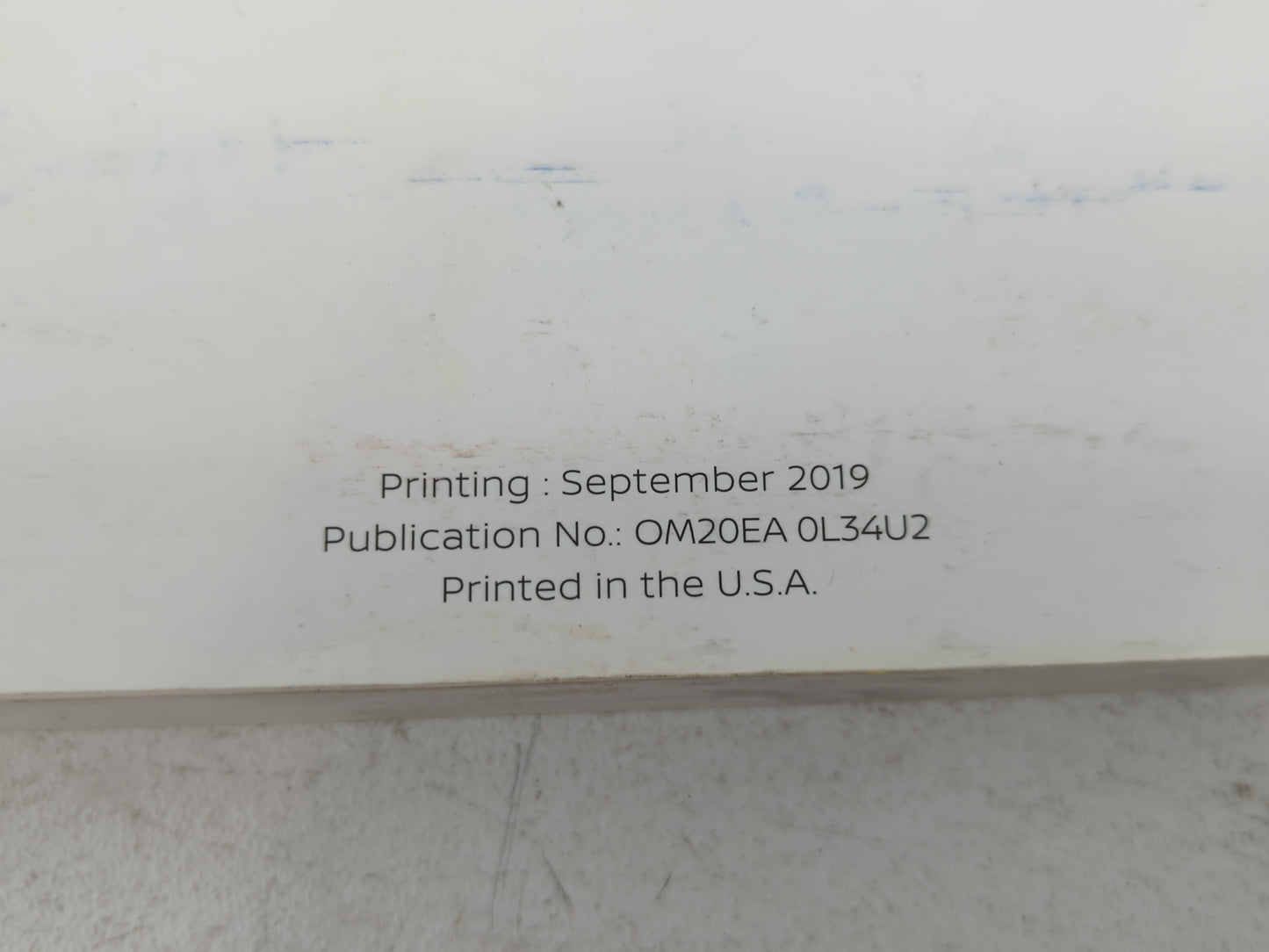 2020 Nissan Altima Owners Manual Book Guide P/N:OM20EA OL34U2 OEM Used Auto Parts