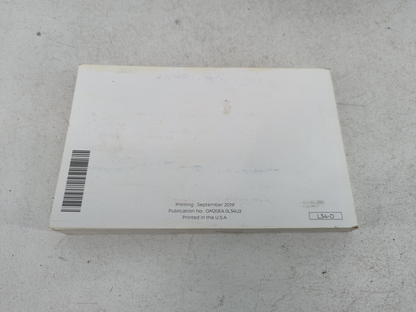 2020 Nissan Altima Owners Manual Book Guide P/N:OM20EA OL34U2 OEM Used Auto Parts