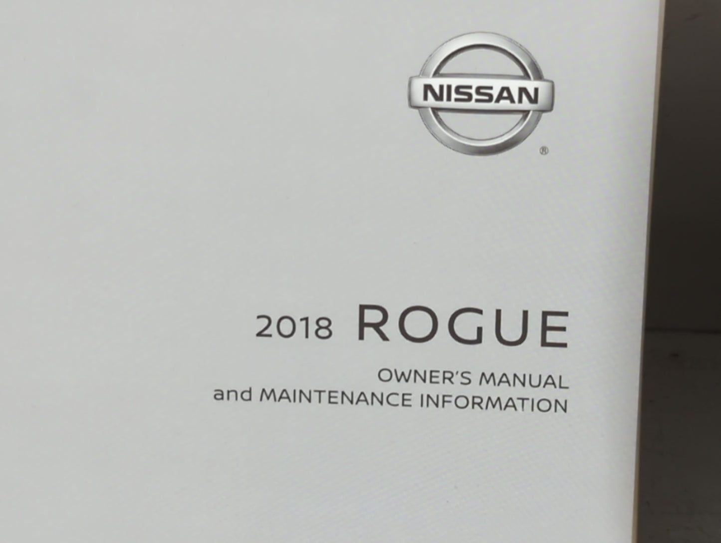 2018 Nissan Rogue Owners Manual Book Guide P/N:OM18EA 0T32U0 OEM Used Auto Parts