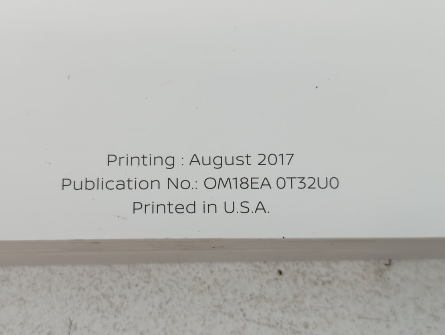 2018 Nissan Rogue Owners Manual Book Guide P/N:OM18EA 0T32U0 OEM Used Auto Parts