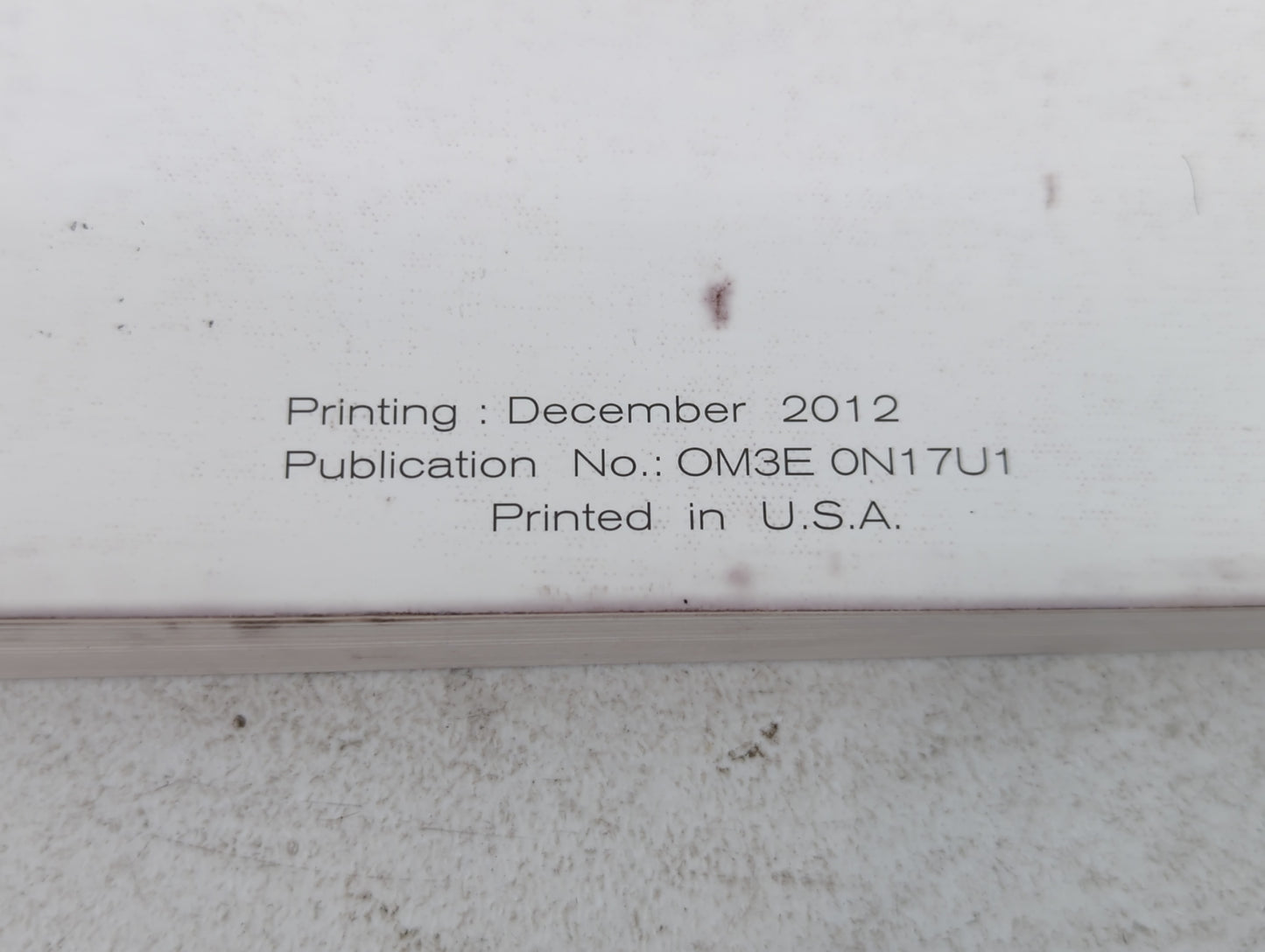 2013 Nissan Versa Owners Manual Book Guide P/N:OM3E 0N17U1 OEM Used Auto Parts