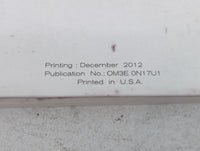 2013 Nissan Versa Owners Manual Book Guide P/N:OM3E 0N17U1 OEM Used Auto Parts