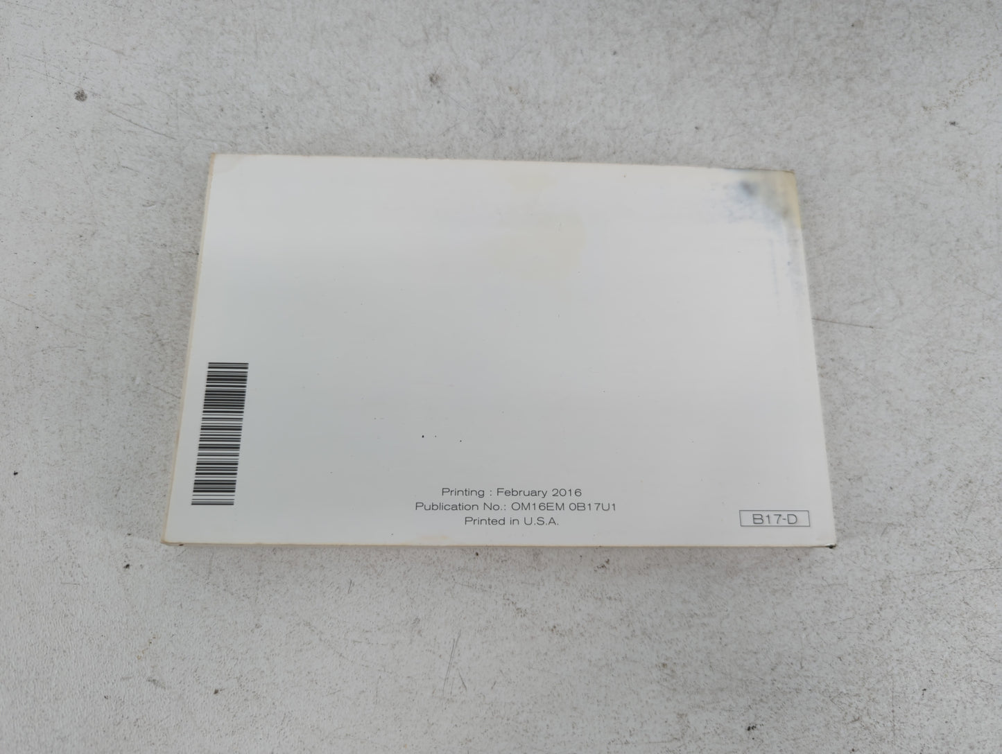 2016 Nissan Sentra Owners Manual Book Guide P/N:OM16EA 0B17U1 OEM Used Auto Parts