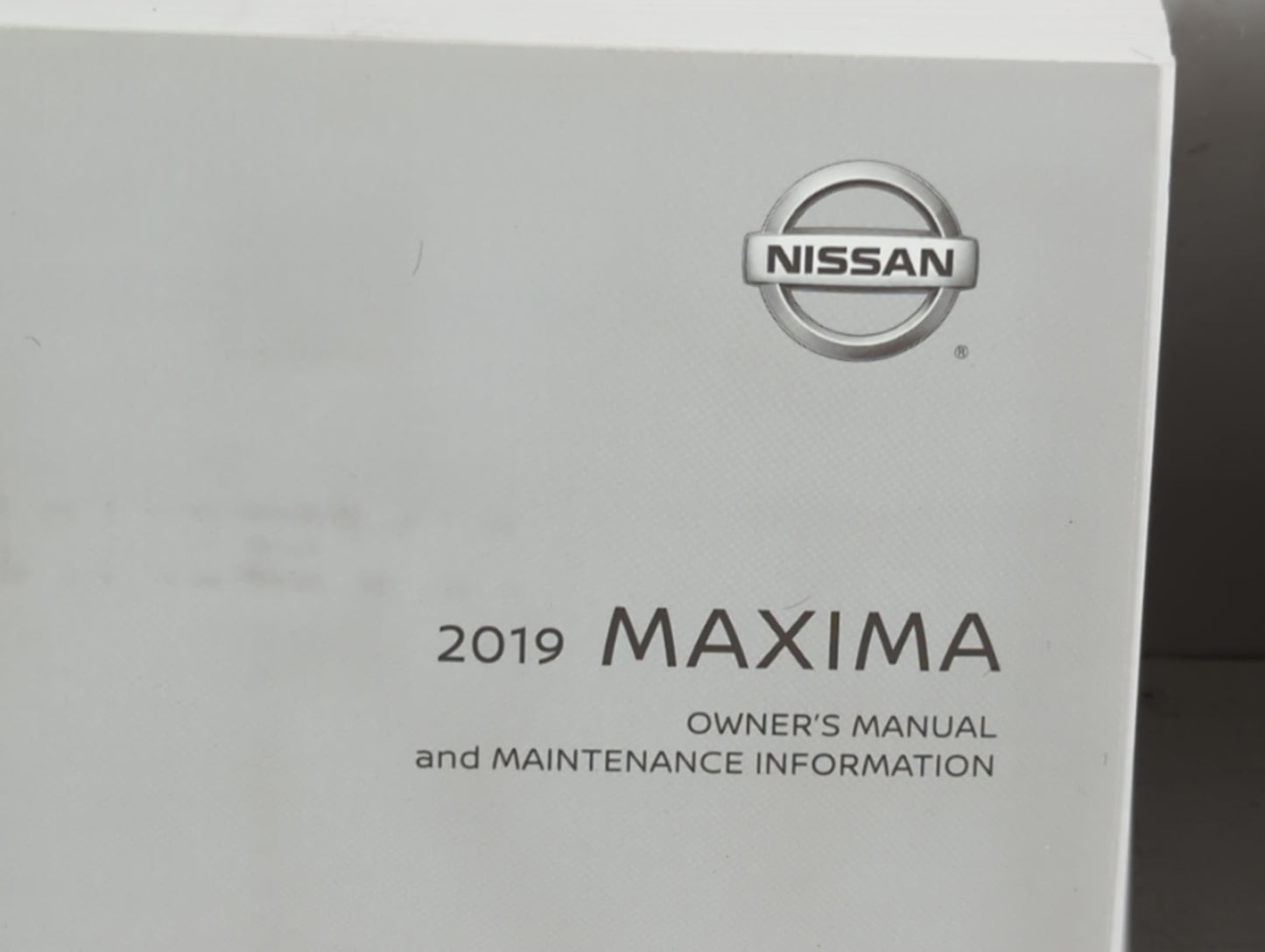2019 Nissan Maxima Owners Manual Book Guide P/N:OM19EA 0A36U0 OEM Used Auto Parts