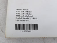 2013 Audi A4 Owners Manual Book Guide P/N:131 561 8K0 22 OEM Used Auto Parts