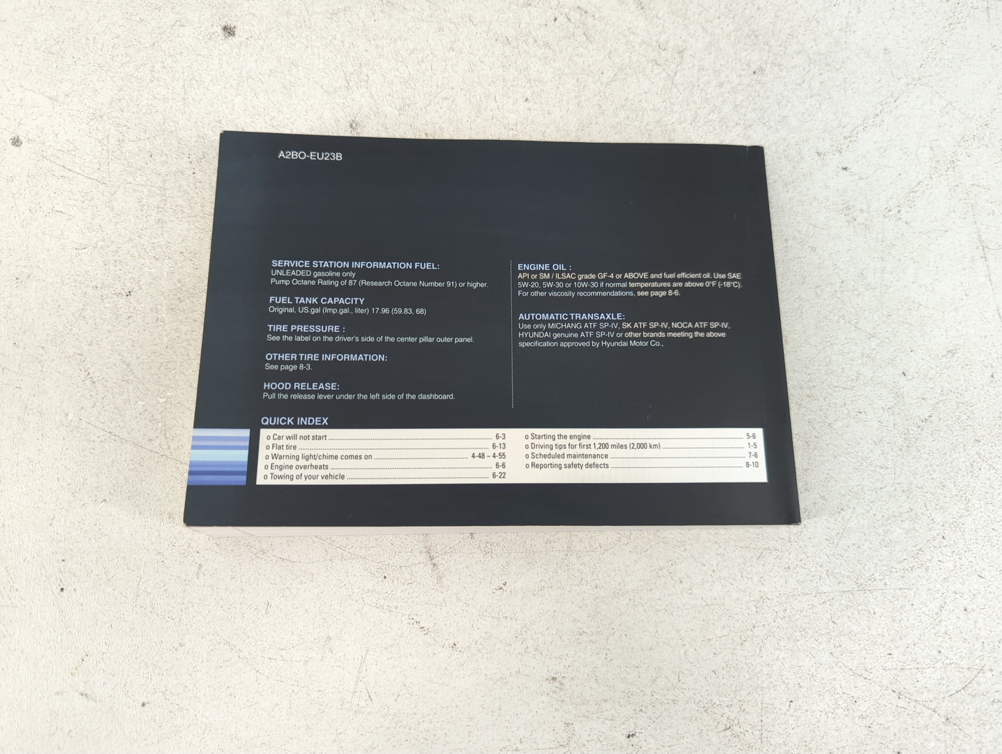 2012 Hyundai Santa Fe Owners Manual Book Guide P/N:A2BO-EU23B OEM Used Auto Parts