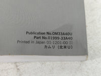 2012 Toyota Camry Owners Manual Book Guide P/N:01999-33A40 OEM Used Auto Parts