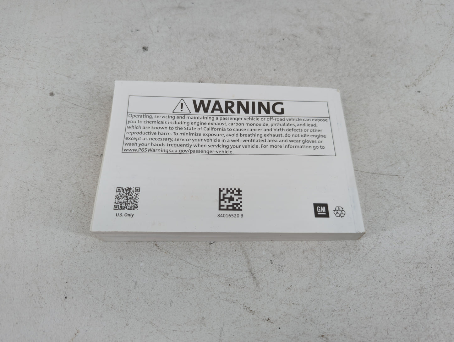 2018 Chevrolet Silverado 1500 Owners Manual Book Guide P/N:84016520 B OEM Used Auto Parts