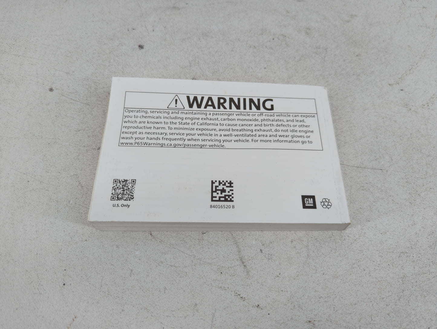 2018 Chevrolet Silverado 1500 Owners Manual Book Guide P/N:84016520 B OEM Used Auto Parts