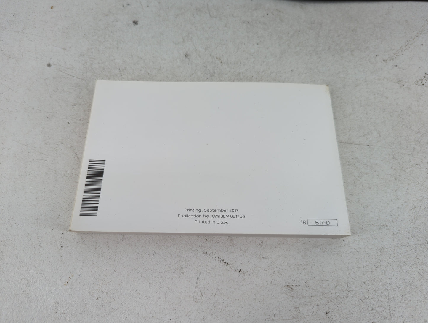 2018 Nissan Sentra Owners Manual Book Guide P/N:OM18EM 0B17U0 OEM Used Auto Parts