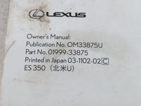 2011 Lexus Es350 Owners Manual Book Guide P/N:01999-33875 OEM Used Auto Parts