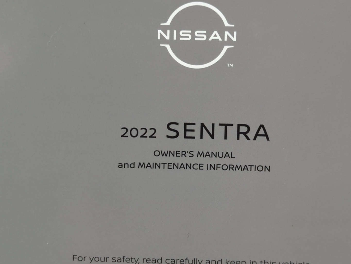 2022 Nissan Sentra Owners Manual Book Guide P/N:OM22EM 0B18U0 OEM Used Auto Parts