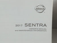 2017 Nissan Sentra Owners Manual Book Guide P/N:OM17EM 0B17U0 OEM Used Auto Parts
