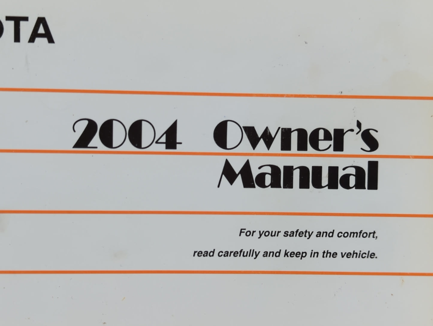 2004 Toyota Camry Owners Manual Book Guide P/N:01999-33616 OEM Used Auto Parts