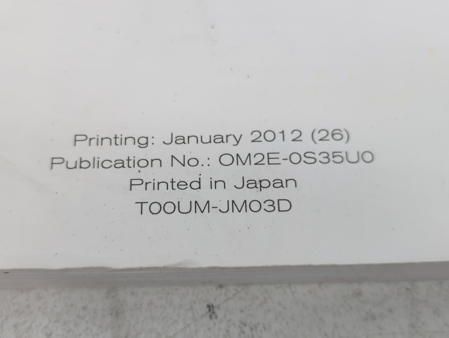 2012 Nissan Rogue Owners Manual Book Guide P/N:OM2E-0S35U0 OEM Used Auto Parts