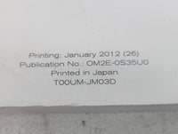 2012 Nissan Rogue Owners Manual Book Guide P/N:OM2E-0S35U0 OEM Used Auto Parts