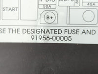 2011-2013 Kia Optima Fusebox Fuse Box Panel Relay Module P/N:91956-00005 Fits Fits 2011 2012 2013 OEM Used Auto Parts - Oemusedautoparts1.com
