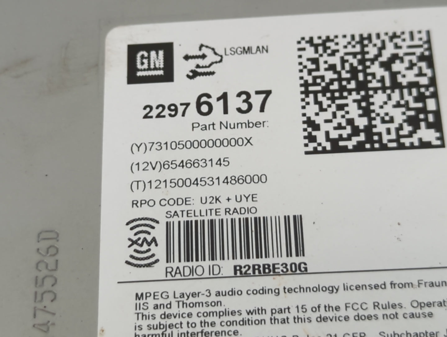 2013-2016 Chevrolet Cruze Radio AM FM Cd Player Receiver Replacement P/N:22976137 Fits Fits 2013 2014 2015 2016 OEM Used Auto Parts - Oemusedautoparts1.com