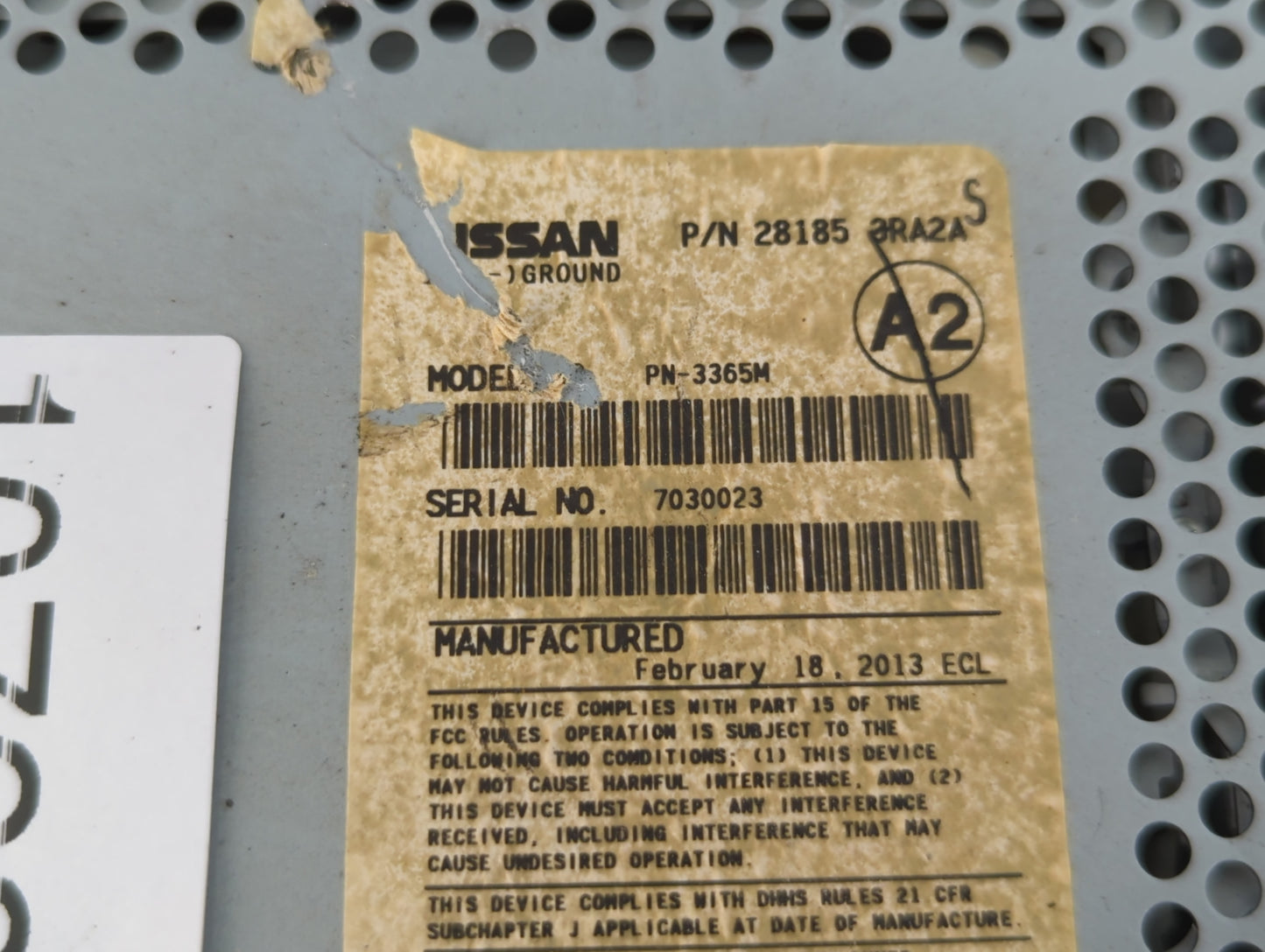 2013-2014 Nissan Sentra Radio AM FM Cd Player Receiver Replacement P/N:28185 3RA2A Fits Fits 2013 2014 OEM Used Auto Parts - Oemusedautoparts1.com