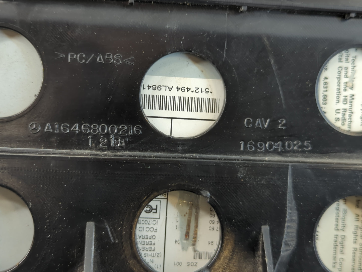 2009 Mercedes-Benz Ml350 Radio AM FM Cd Player Receiver Replacement P/N:16904025 Fits Fits 2007 2008 2010 2011 2012 OEM Used Auto Parts